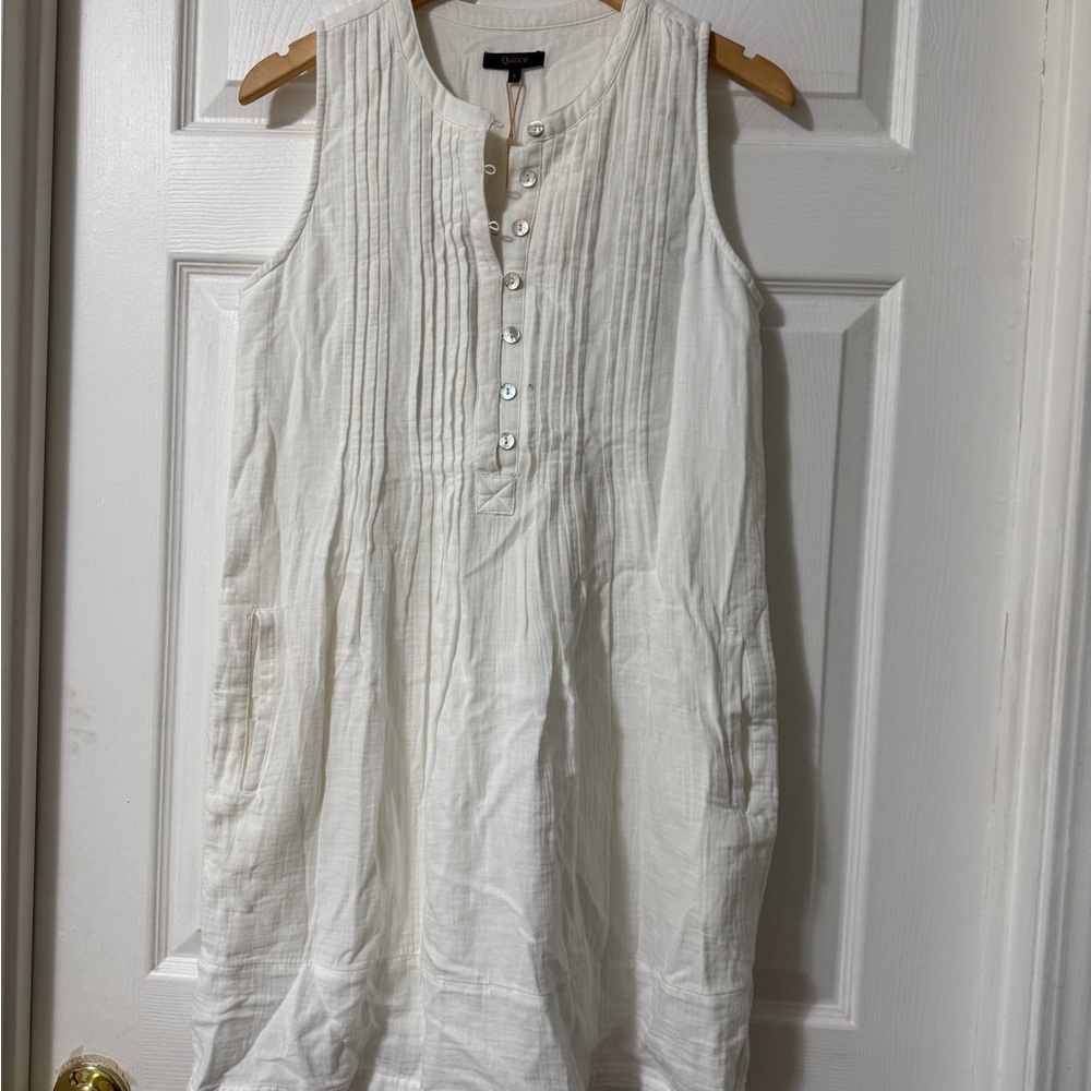 Quince Cotton Sleeveless swing dress Button-Down Dress NWT